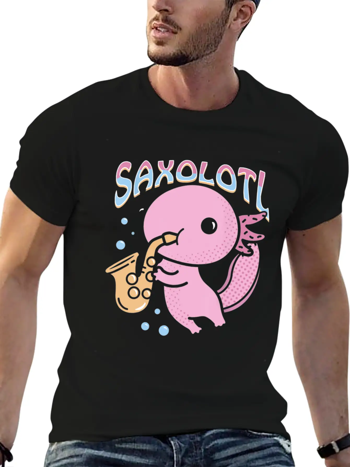 Saxolotl Axolotl Playing Saxophone Classic Cotton Tee – Unisex Comfort For Any Season