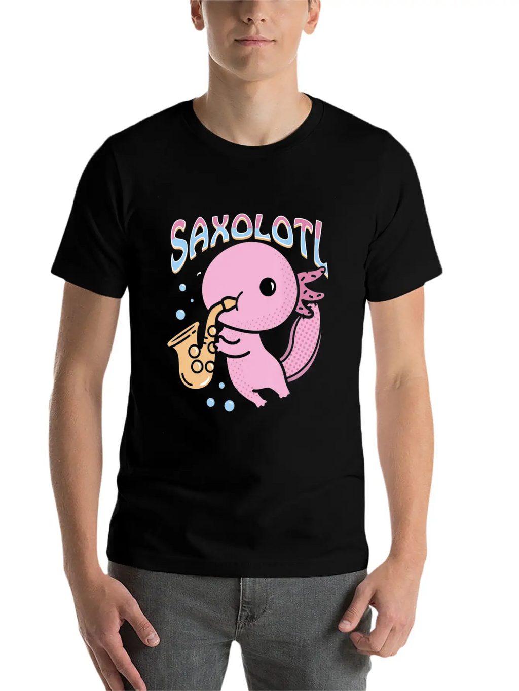 Saxolotl Axolotl Playing Saxophone Classic Cotton Tee – Unisex Comfort For Any Season