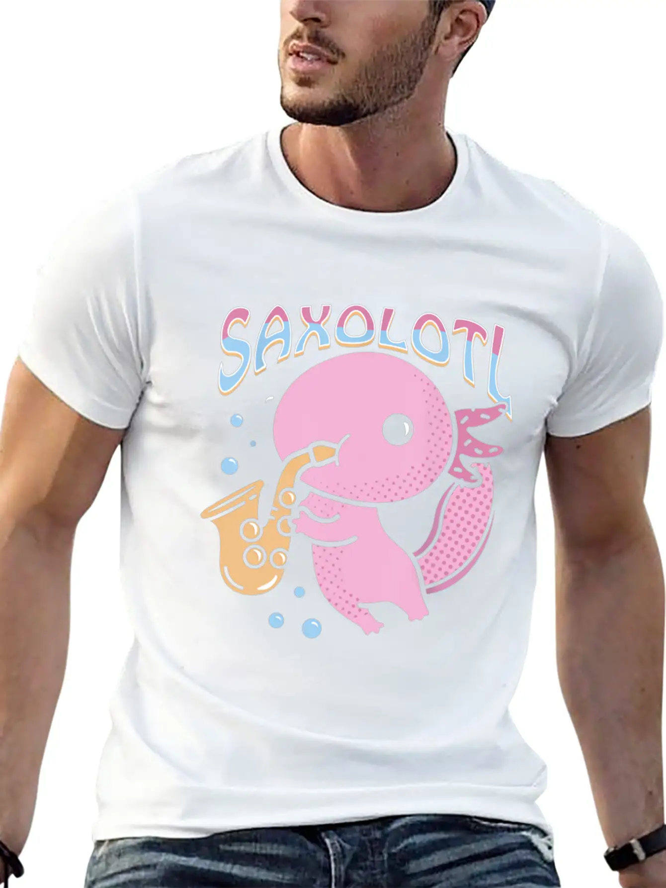 Saxolotl Axolotl Playing Saxophone Classic Cotton Tee – Unisex Comfort For Any Season