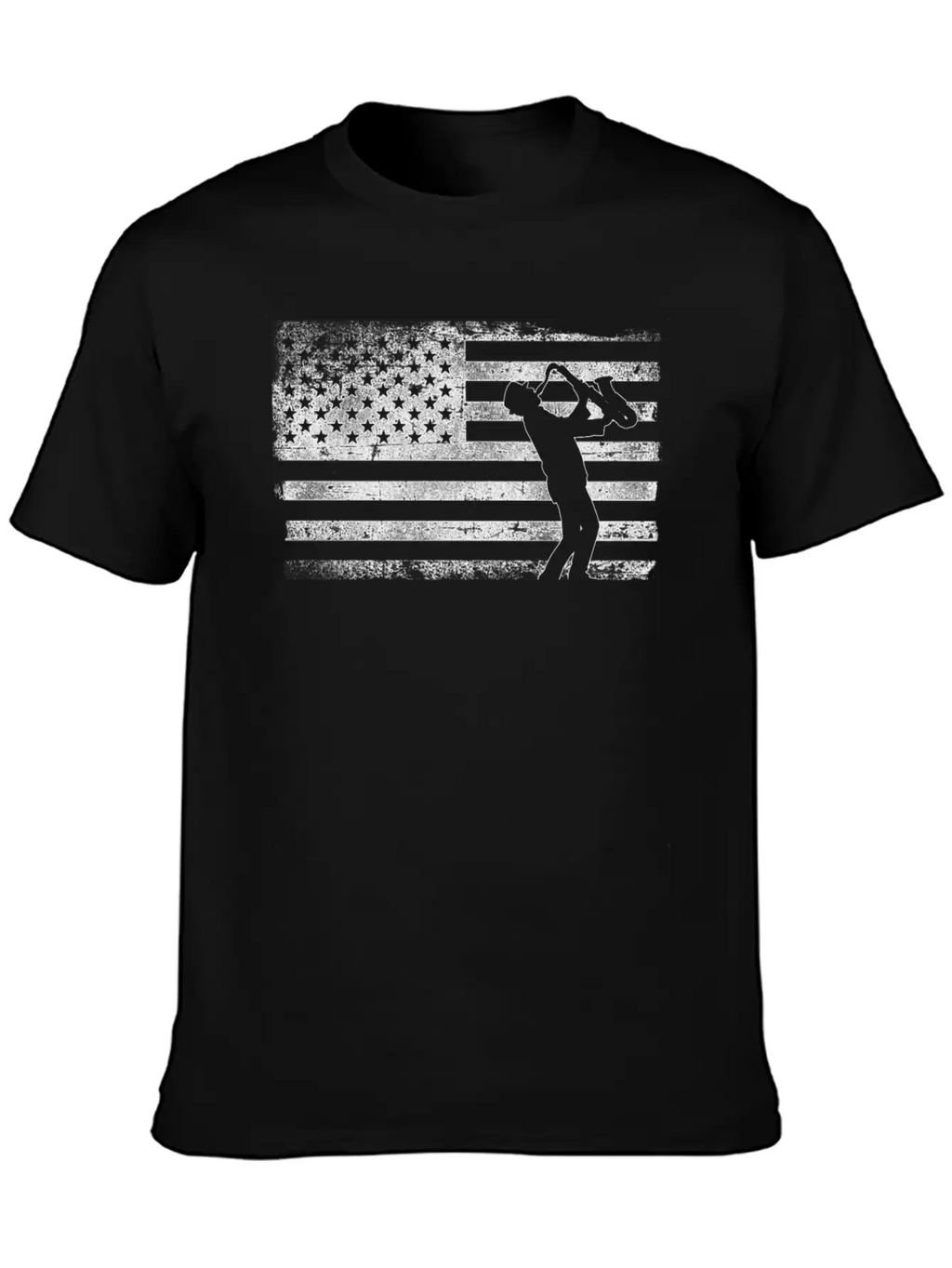 Saxophone American Flag Timeless Short Sleeve Tee – Comfy And Minimalist Design