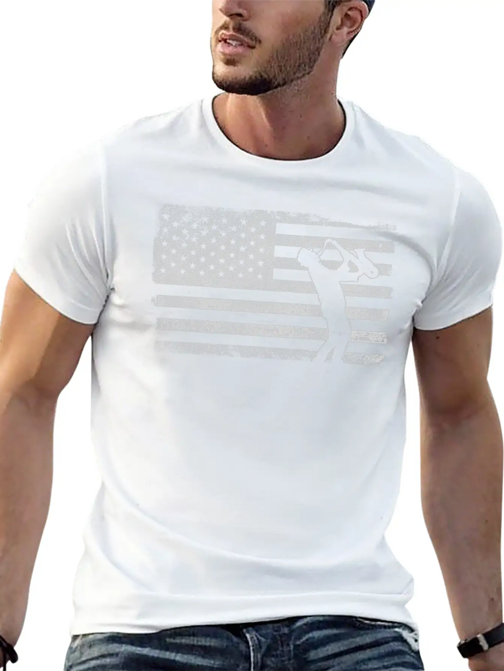 Saxophone American Flag Timeless Short Sleeve Tee – Comfy And Minimalist Design