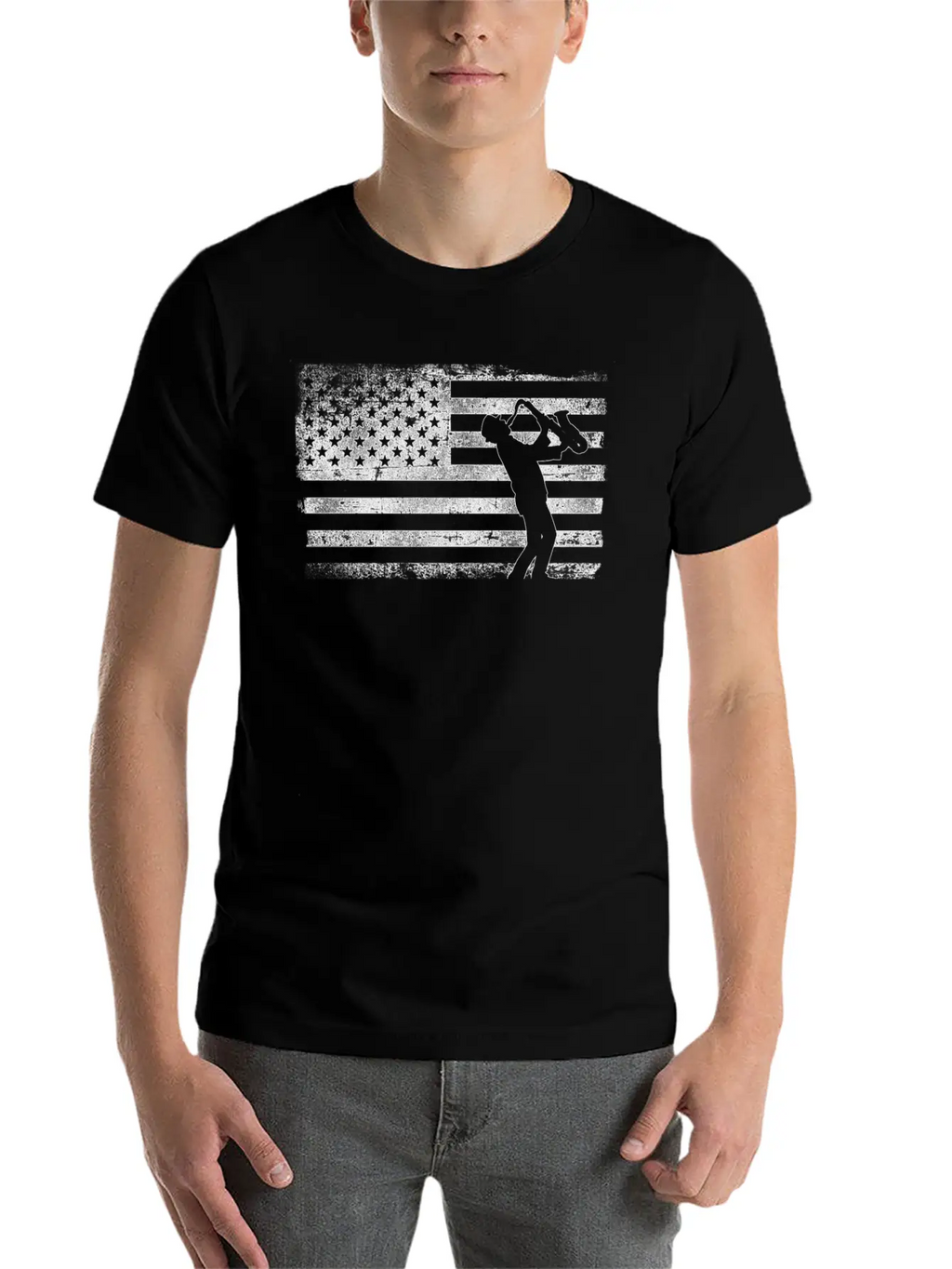 Saxophone American Flag Timeless Short Sleeve Tee – Comfy And Minimalist Design