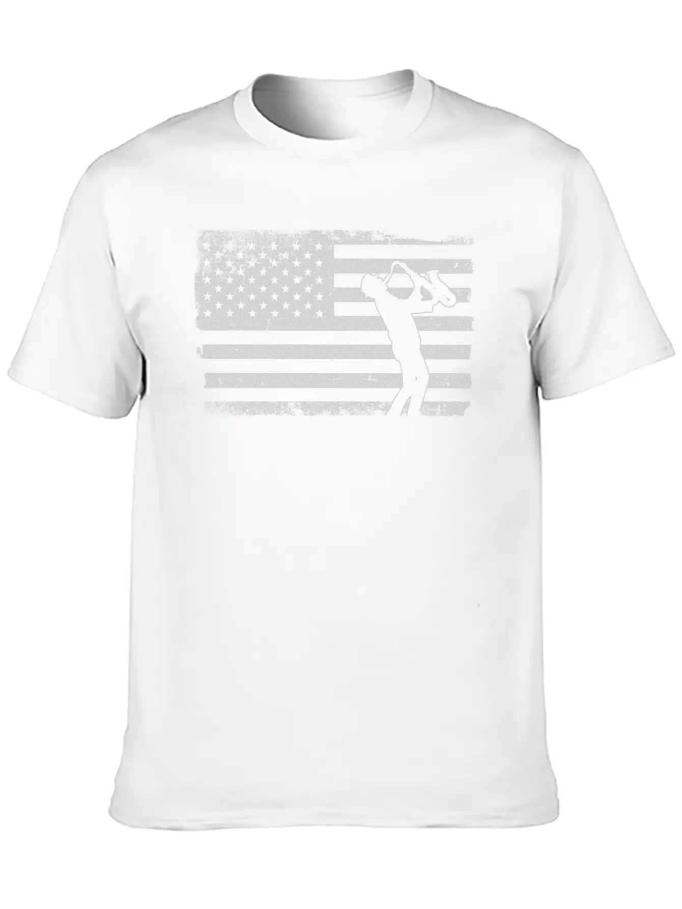 Saxophone American Flag Timeless Short Sleeve Tee – Comfy And Minimalist Design