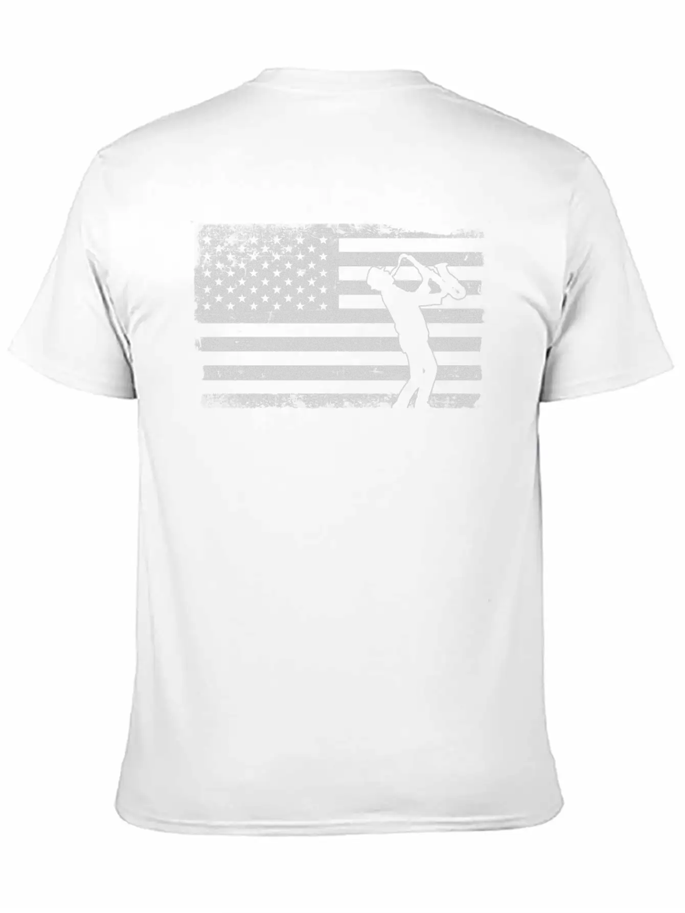 Saxophone American Flag Timeless Short Sleeve Tee – Comfy And Minimalist Design