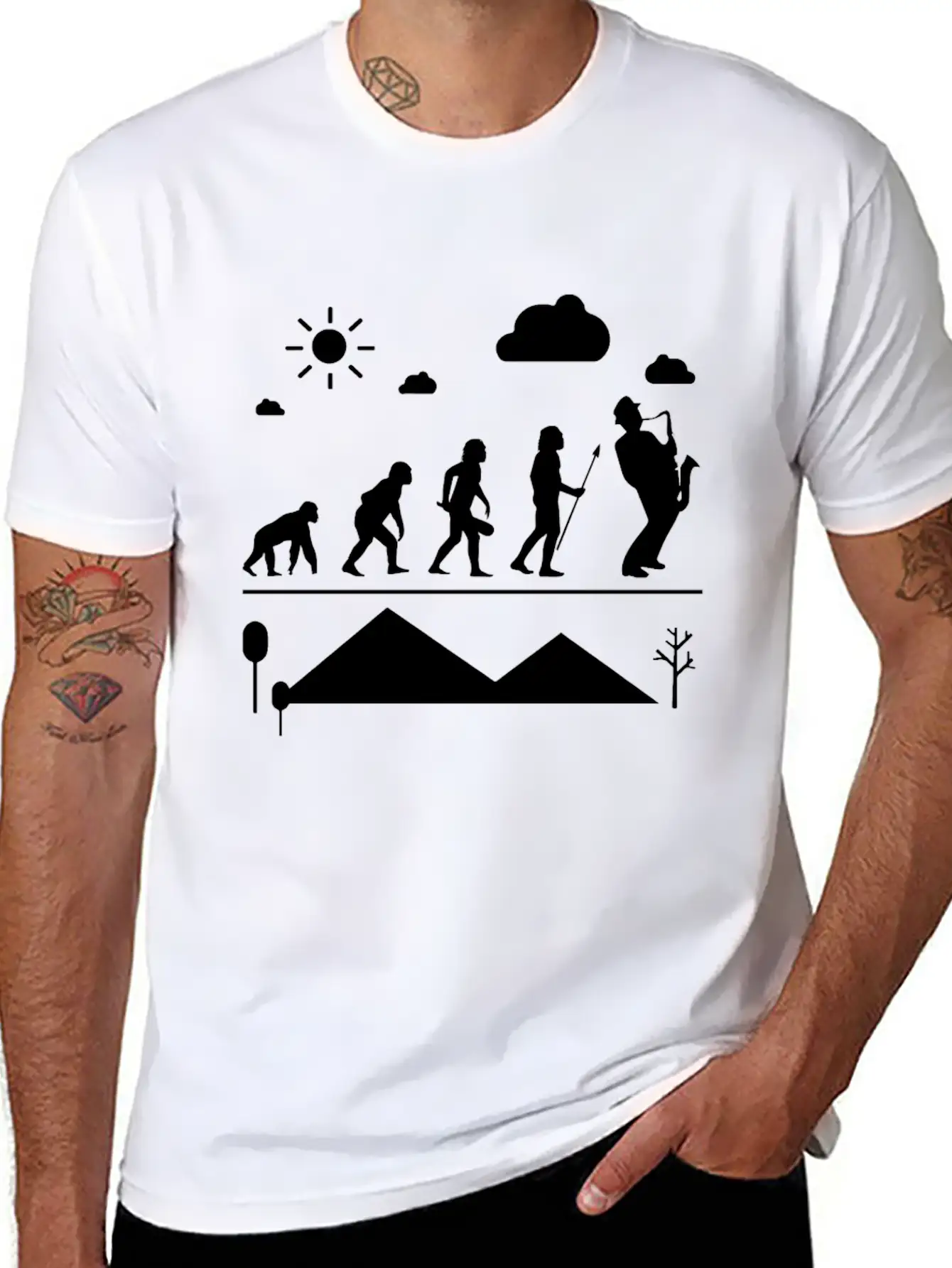 Saxophone Evolution Shirt Classic Cotton Tee – Unisex Comfort For Any Season