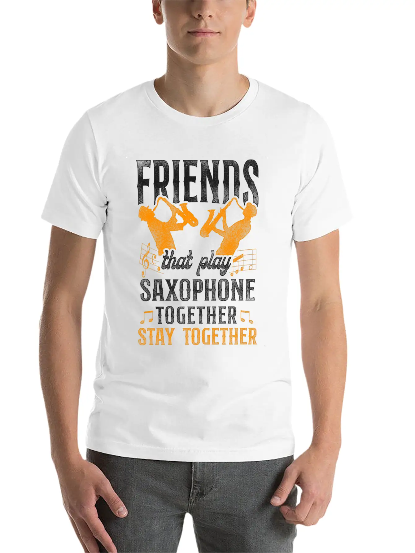 Saxophone Friends Besties Buddies Classic Cotton Tee – Unisex Comfort For Any Season