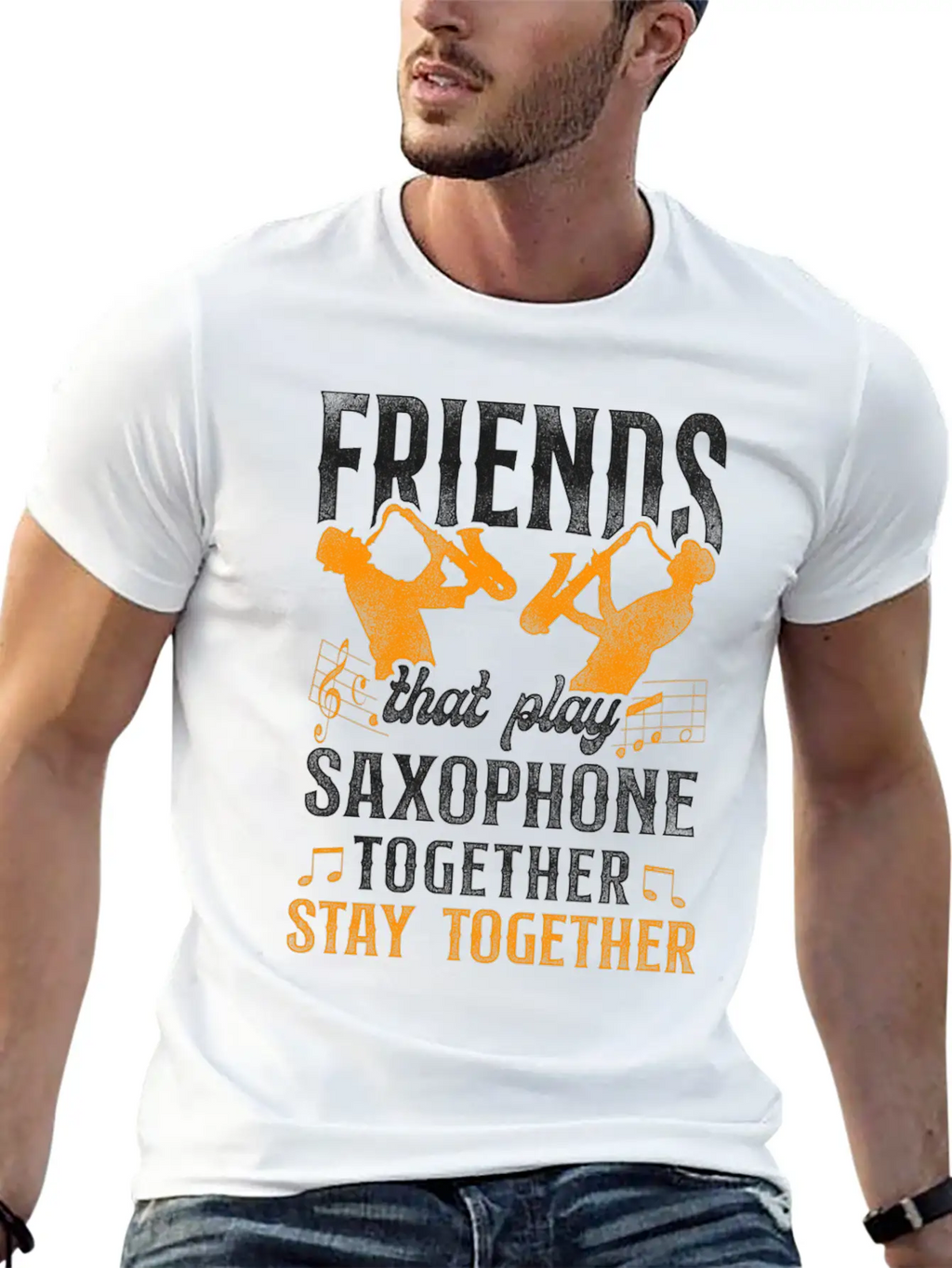 Saxophone Friends Besties Buddies Classic Cotton Tee – Unisex Comfort For Any Season