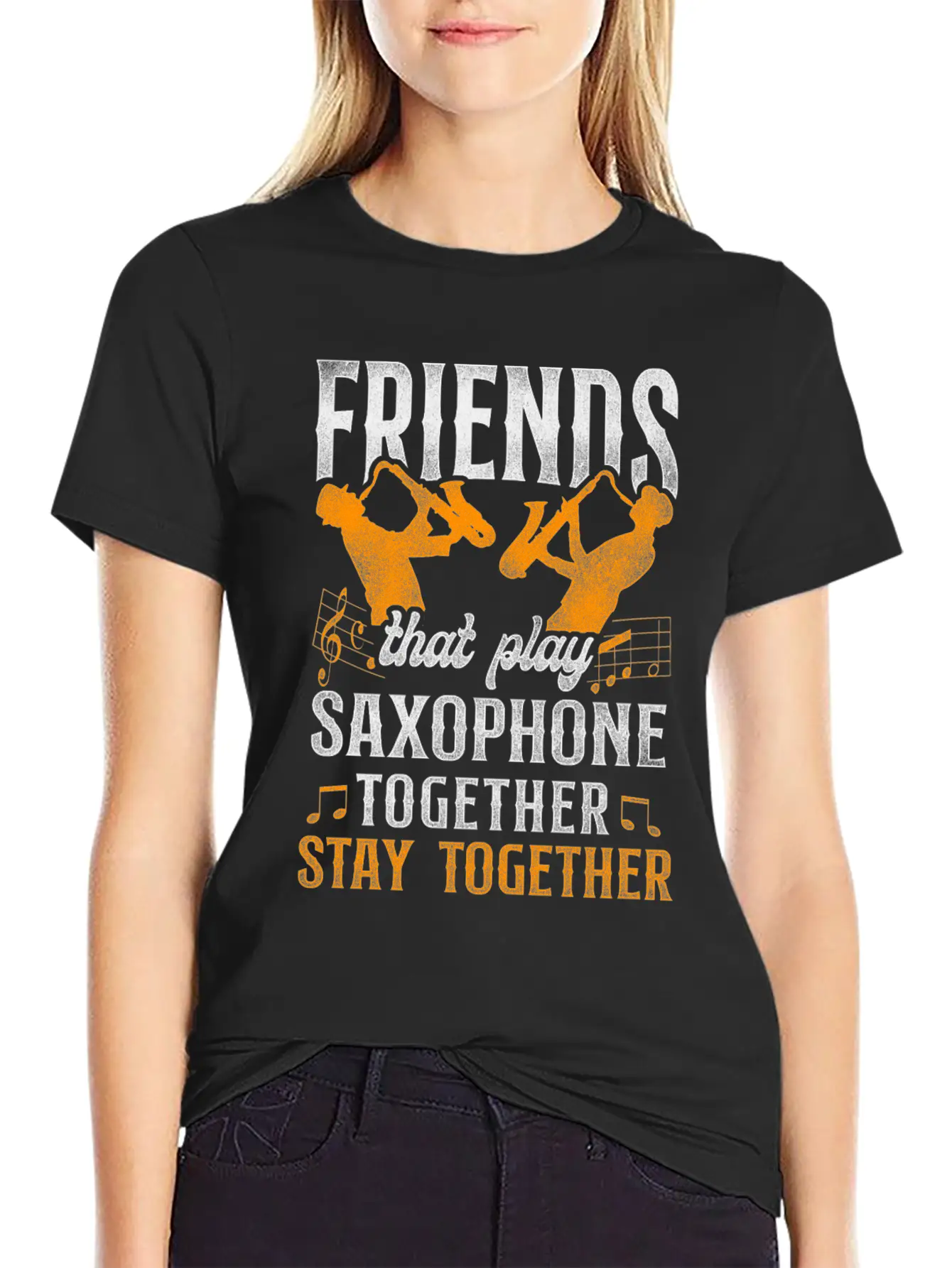 Saxophone Friends Besties Buddies Classic Cotton Tee – Unisex Comfort For Any Season