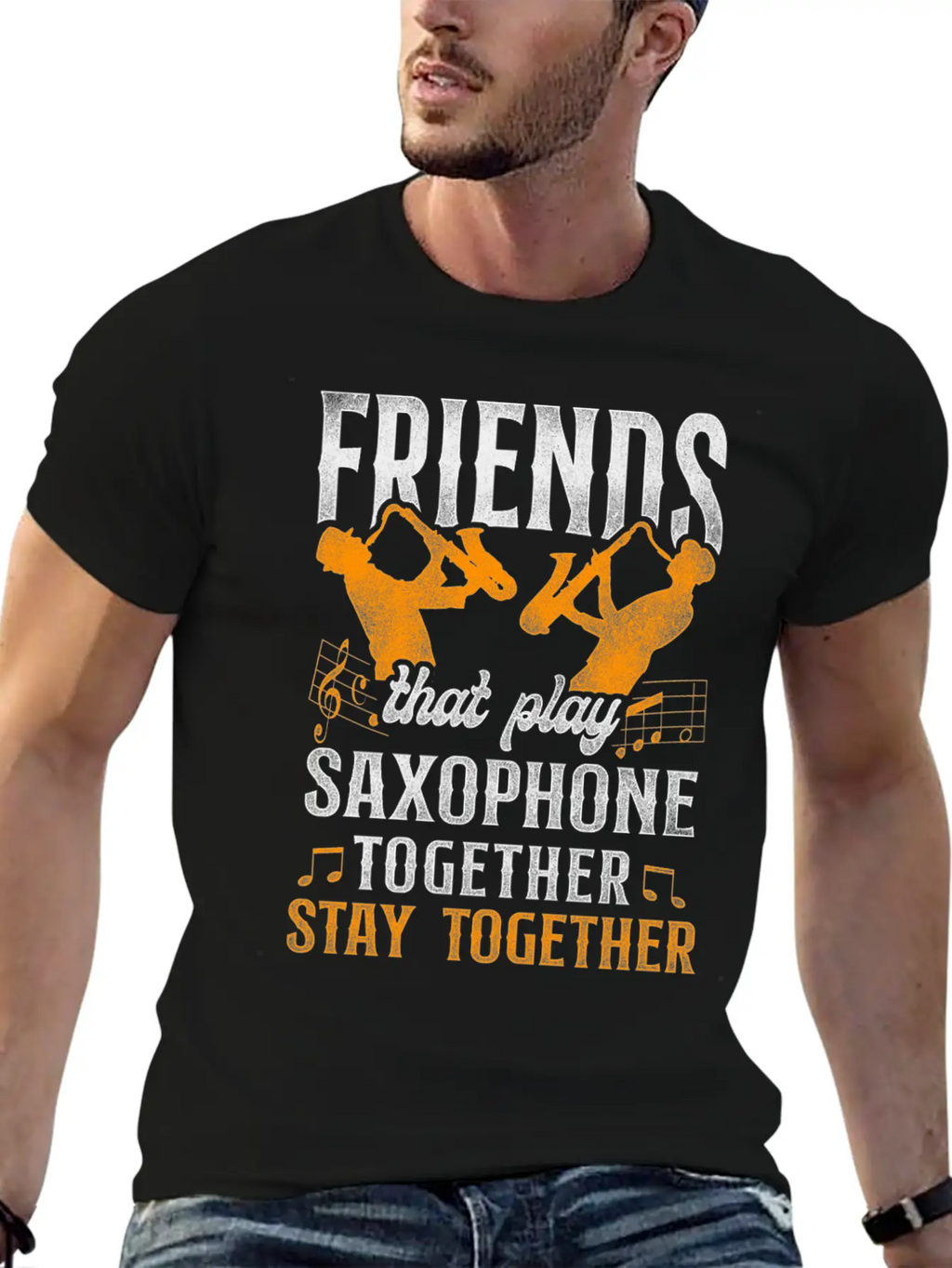 Saxophone Friends Besties Buddies Classic Cotton Tee – Unisex Comfort For Any Season