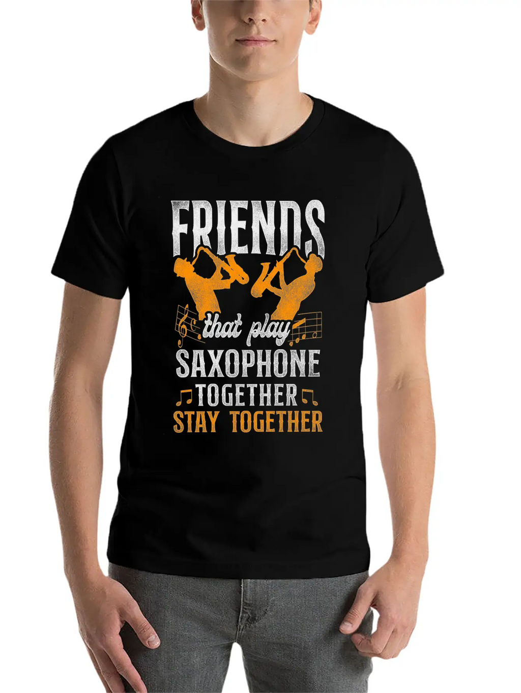 Saxophone Friends Besties Buddies Classic Cotton Tee – Unisex Comfort For Any Season