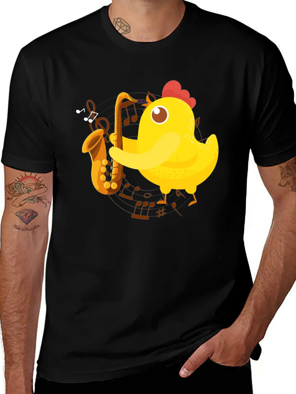Saxophone Girl Chicken Saxophone Classic Cotton Tee – Unisex Comfort For Any Season