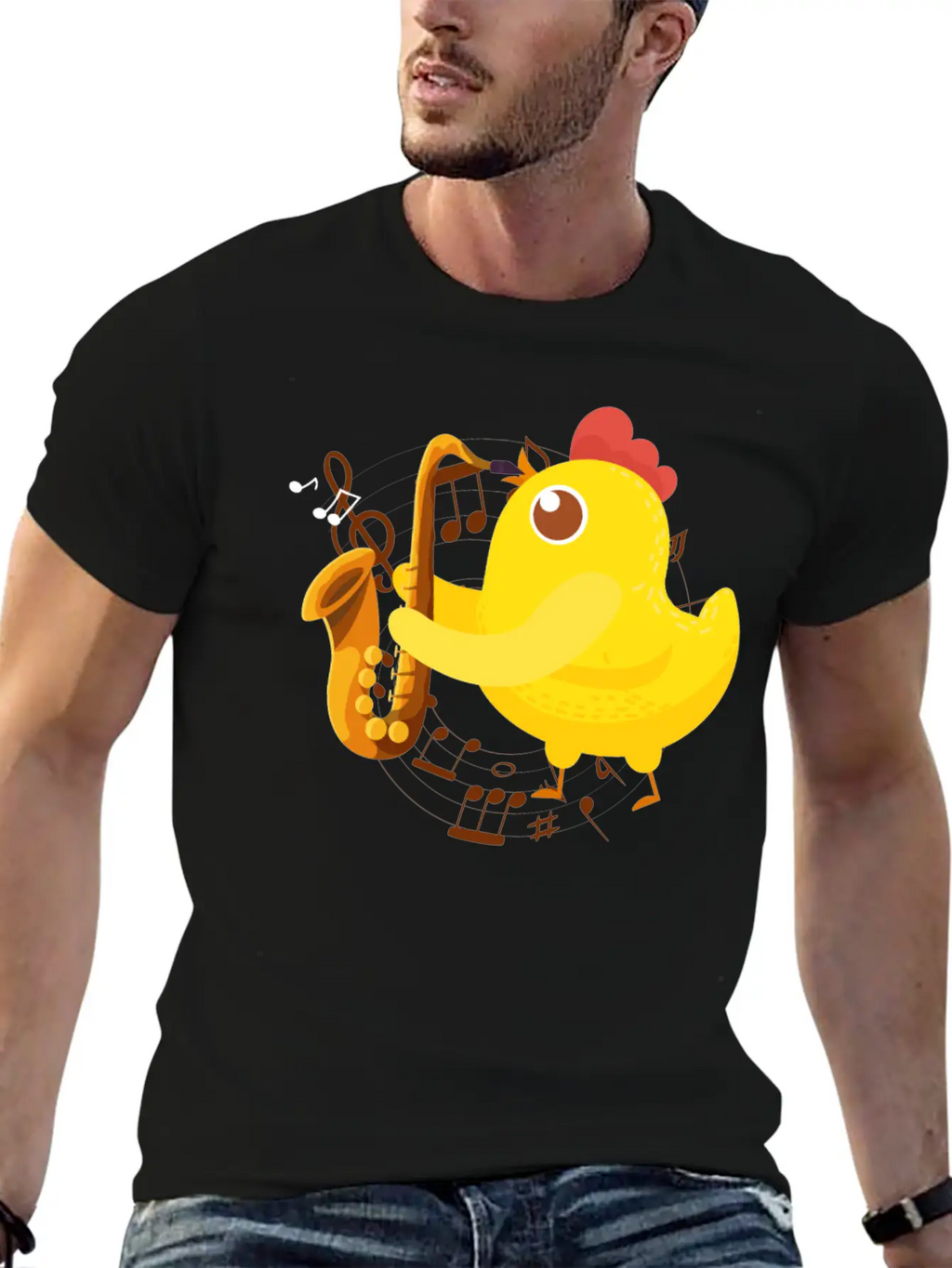 Saxophone Girl Chicken Saxophone Classic Cotton Tee – Unisex Comfort For Any Season