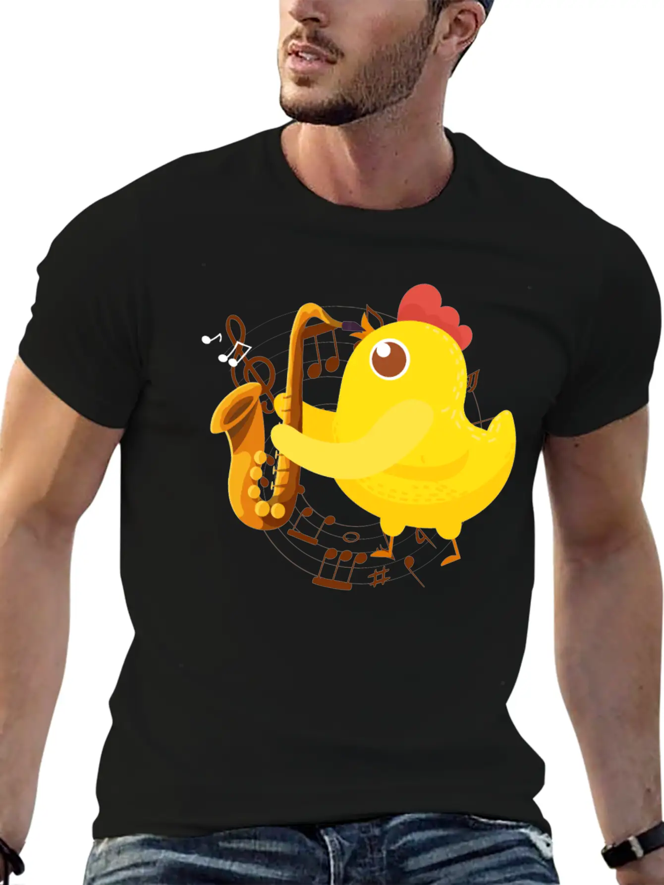 Saxophone Girl Chicken Saxophone Classic Cotton Tee – Unisex Comfort For Any Season