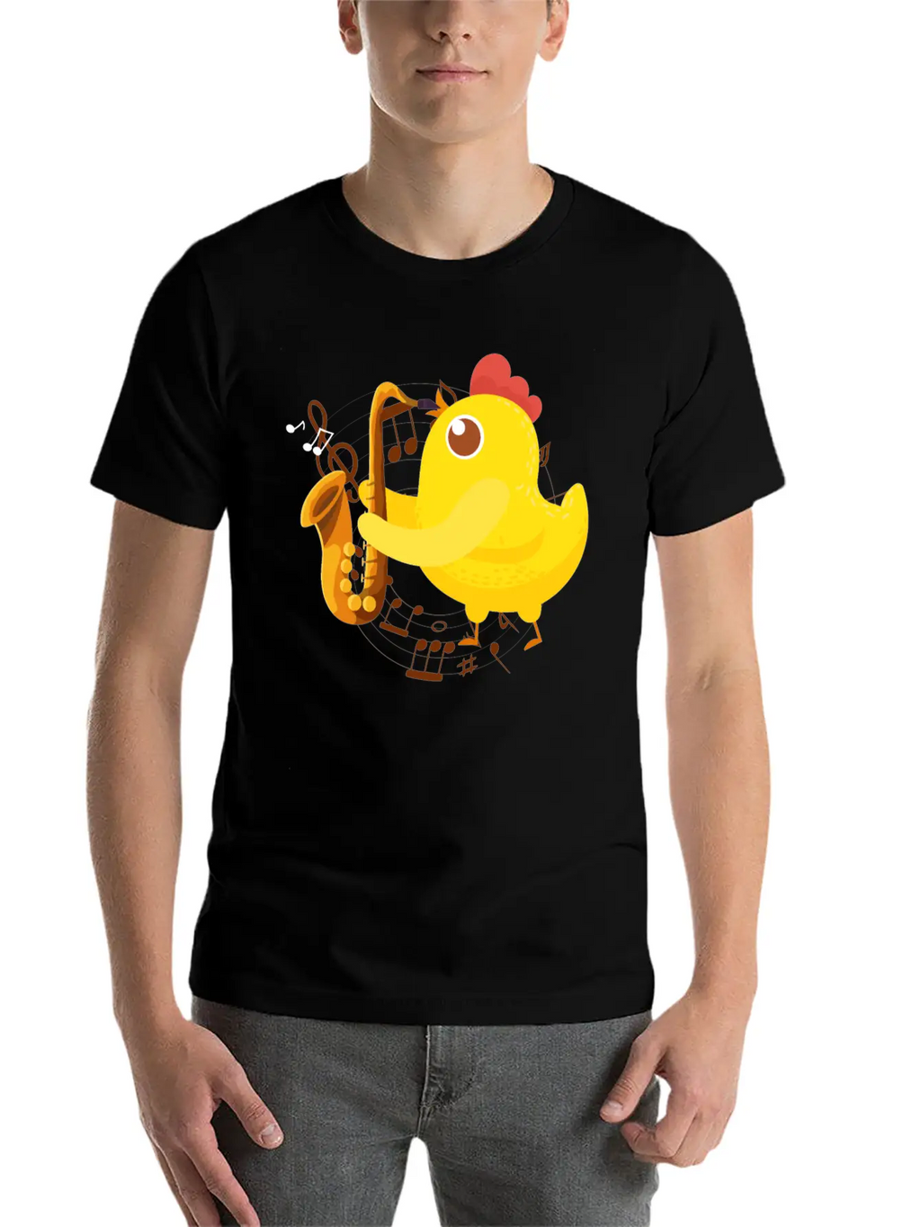 Saxophone Girl Chicken Saxophone Classic Cotton Tee – Unisex Comfort For Any Season