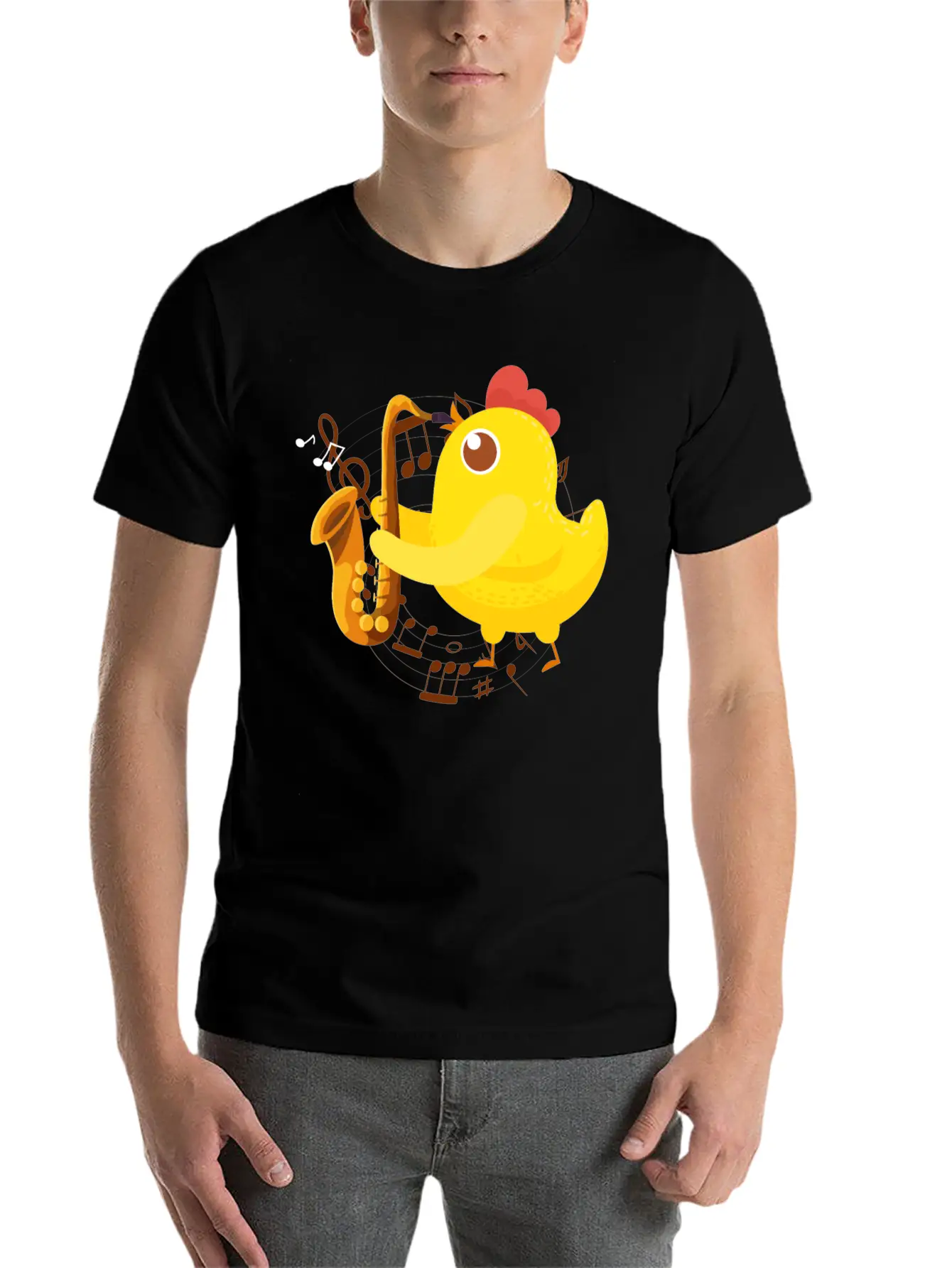 Saxophone Girl Chicken Saxophone Classic Cotton Tee – Unisex Comfort For Any Season