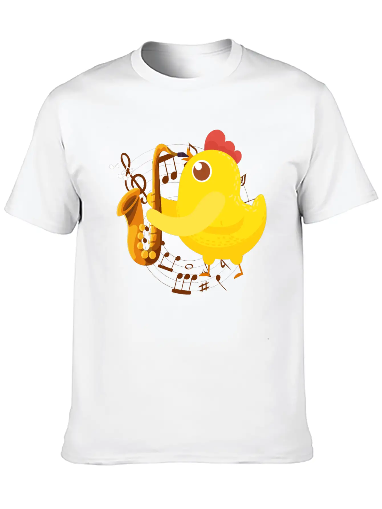 Saxophone Girl Chicken Saxophone Classic Cotton Tee – Unisex Comfort For Any Season