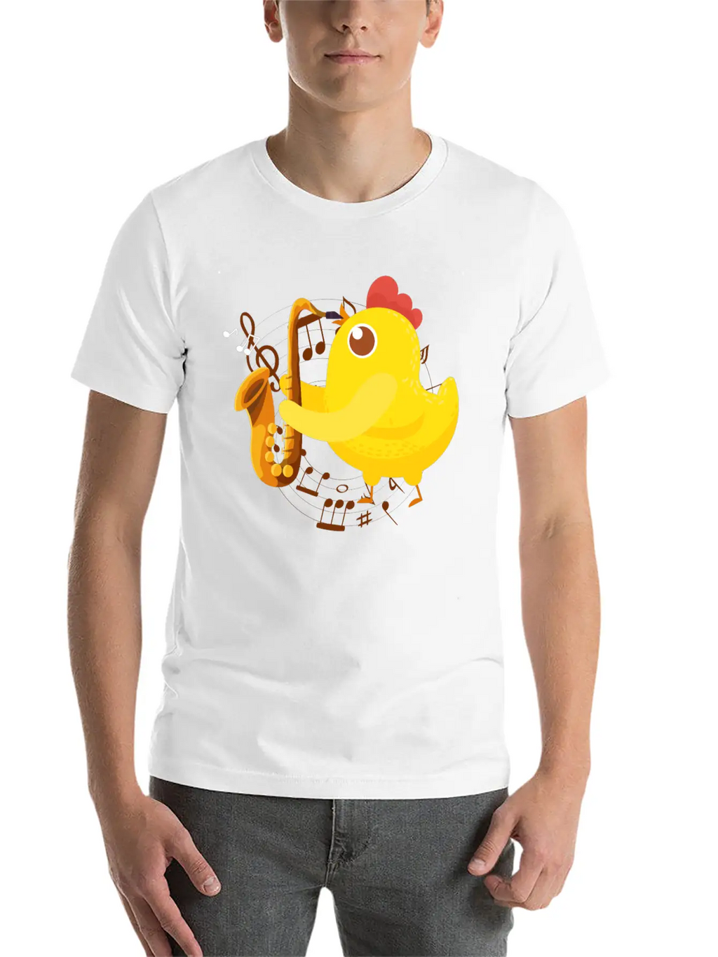 Saxophone Girl Chicken Saxophone Classic Cotton Tee – Unisex Comfort For Any Season