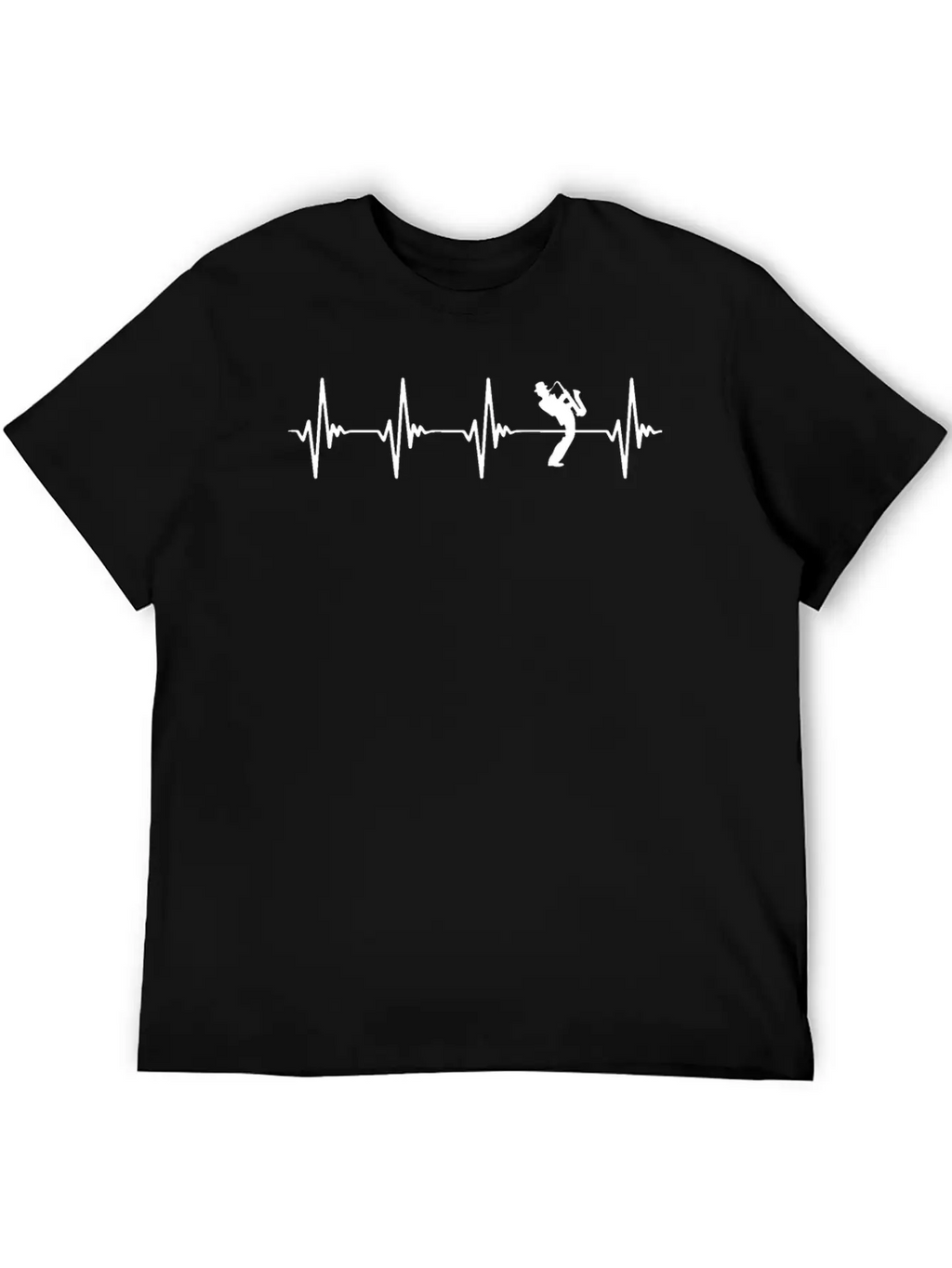 Saxophone Heartbeat White Basic Graphic T-Shirt – Daily Comfort In Soft Cotton