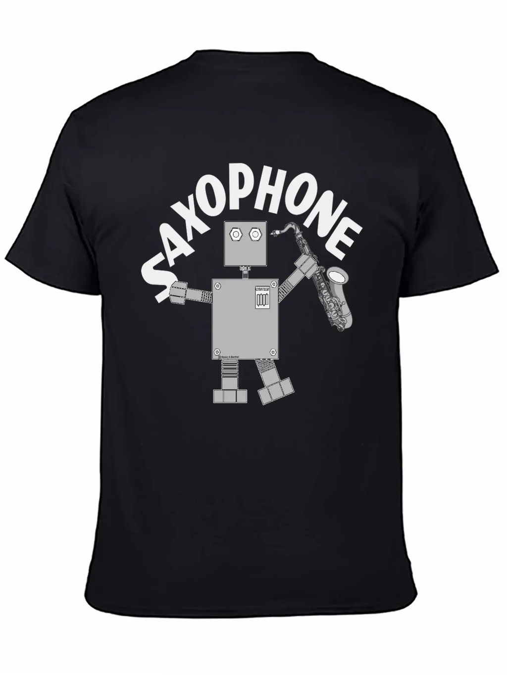 Saxophone Robot Text Breathable Soft Cotton T-Shirt – Timeless Casual Look