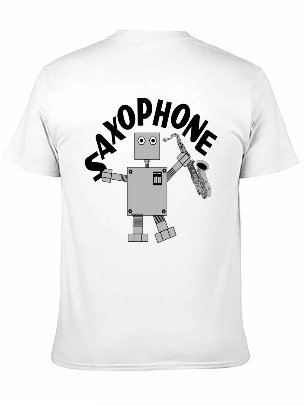 Saxophone Robot Text Breathable Soft Cotton T-Shirt – Timeless Casual Look