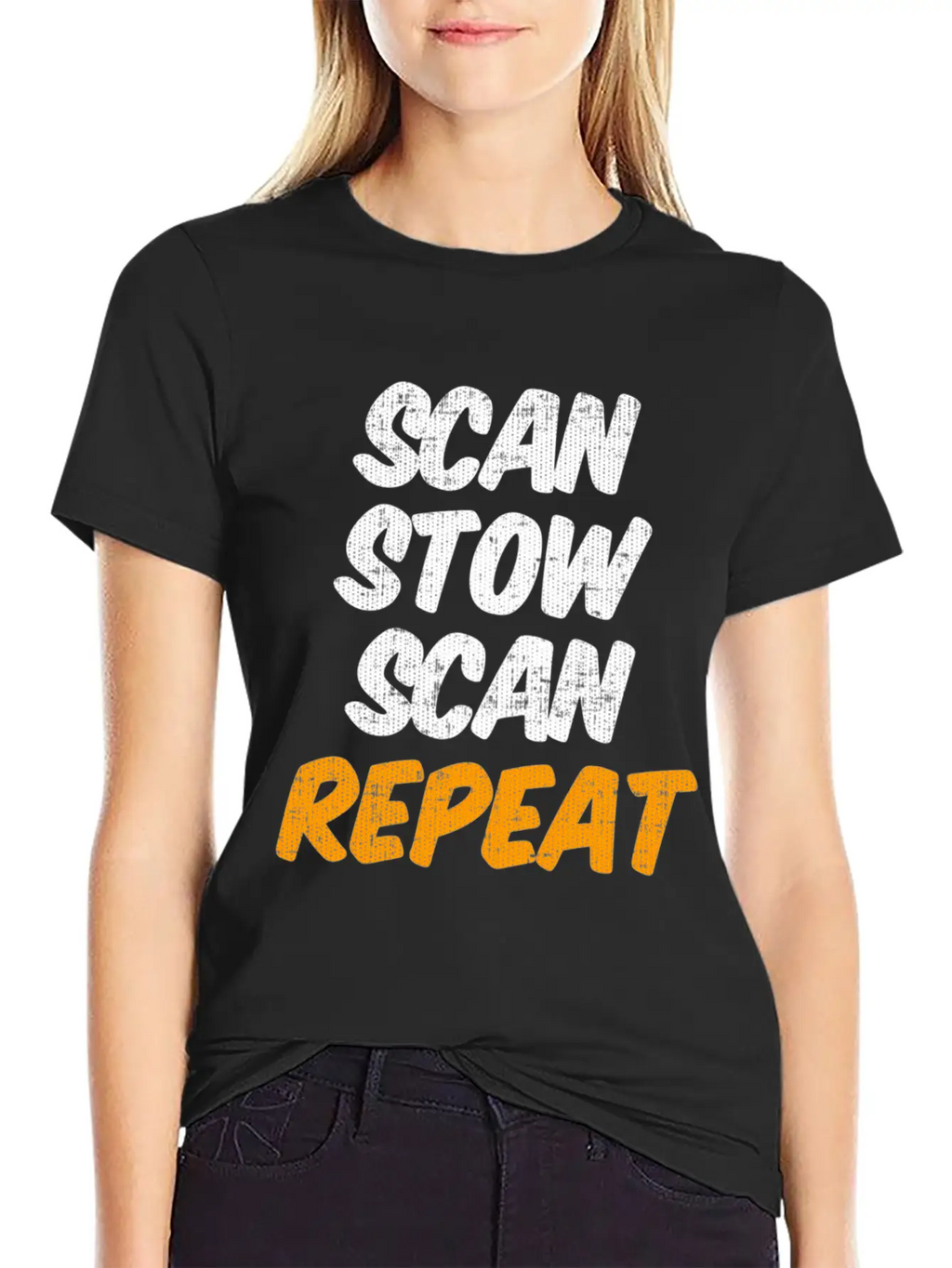 Scan Stow Scan Repeat Breathable Graphic T-Shirt – Perfect For Casual Days