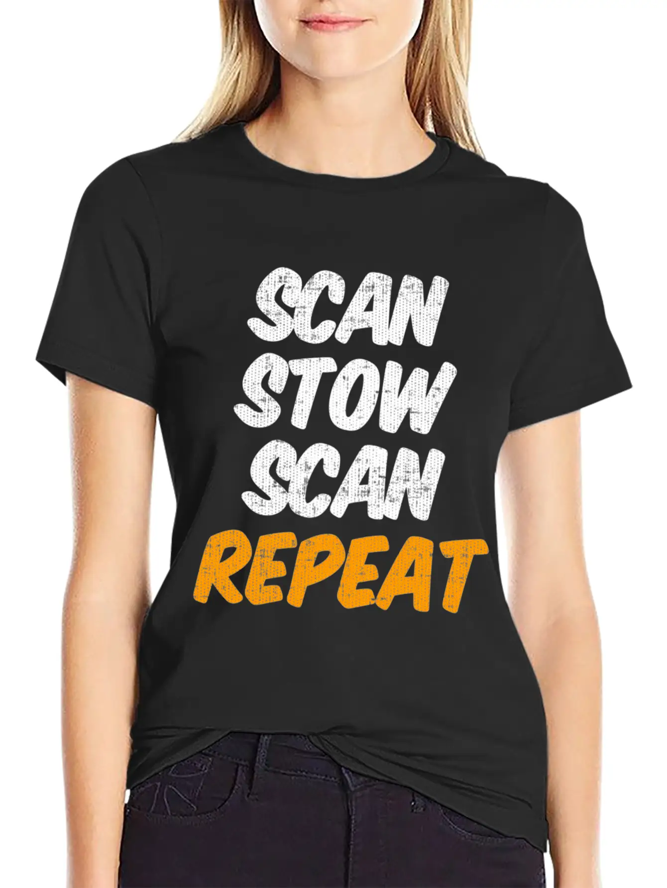 Scan Stow Scan Repeat Breathable Graphic T-Shirt – Perfect For Casual Days