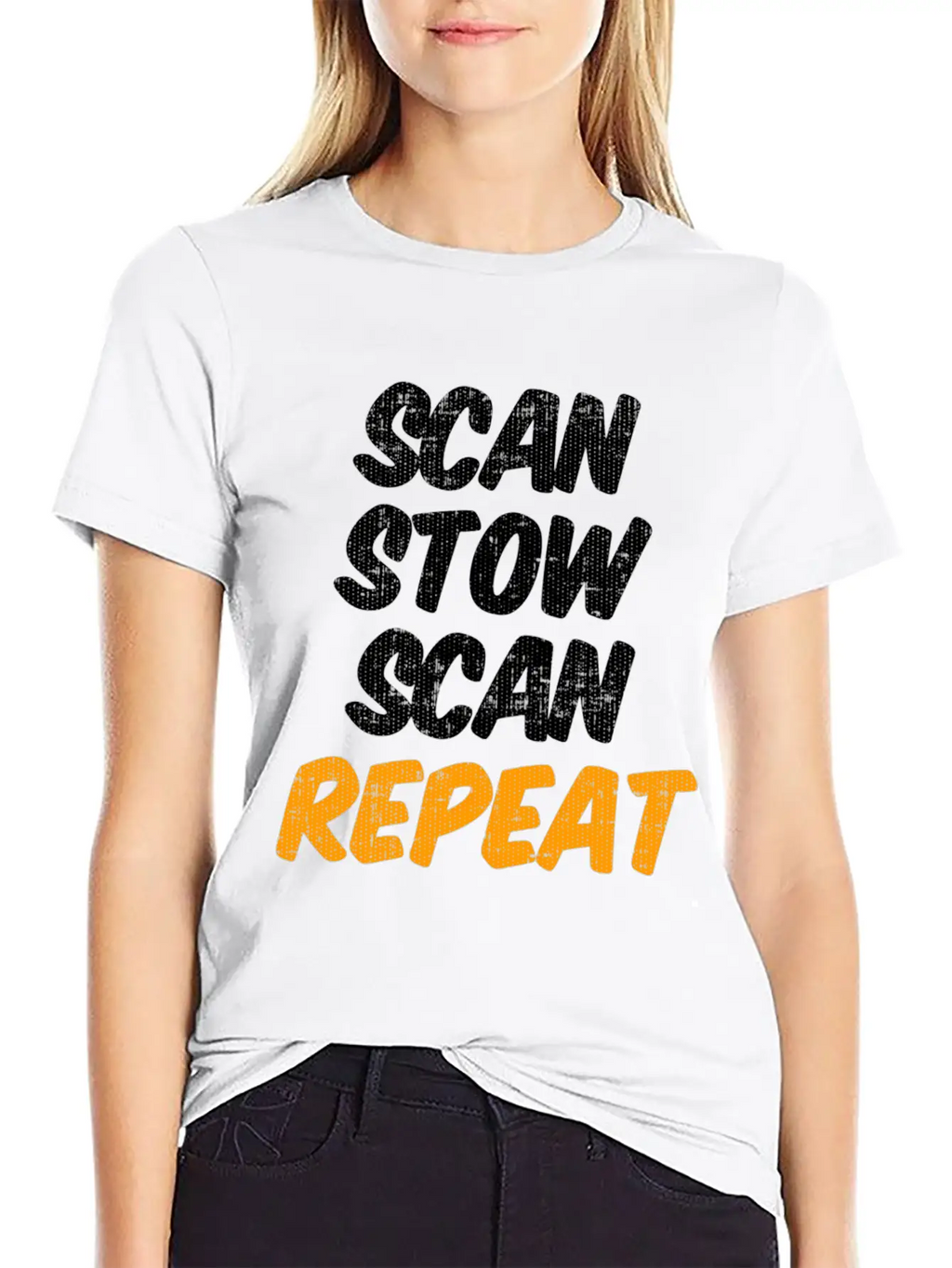 Scan Stow Scan Repeat Breathable Graphic T-Shirt – Perfect For Casual Days