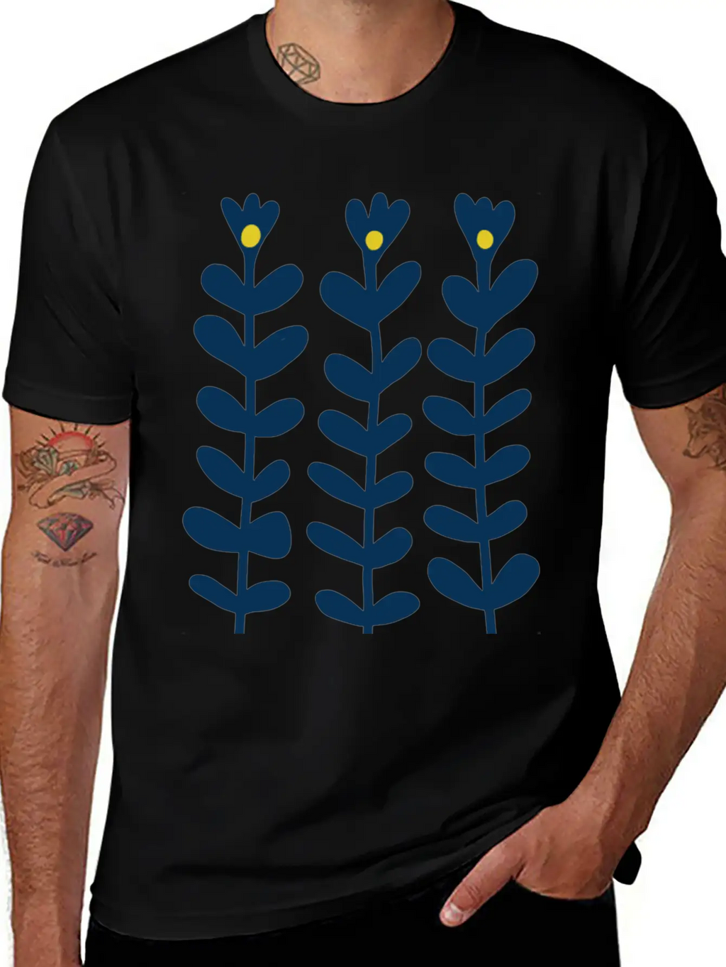 Scandinavian Style Flowers Essential Cotton Tee For Daily Outfits – Unisex Style