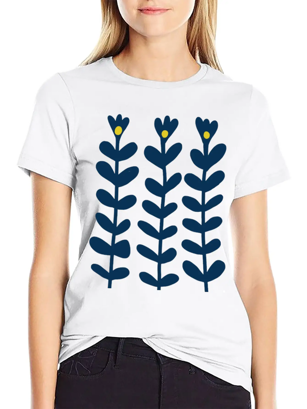 Scandinavian Style Flowers Essential Cotton Tee For Daily Outfits – Unisex Style