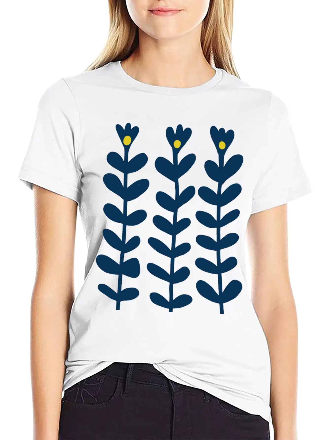 Scandinavian Style Flowers Essential Cotton Tee For Daily Outfits – Unisex Style