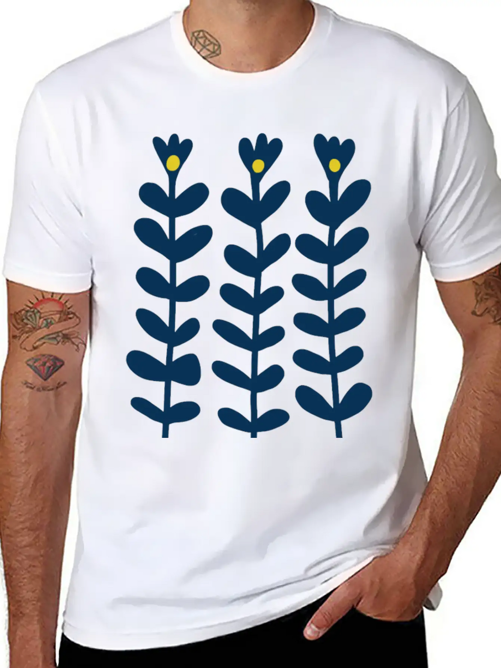 Scandinavian Style Flowers Essential Cotton Tee For Daily Outfits – Unisex Style