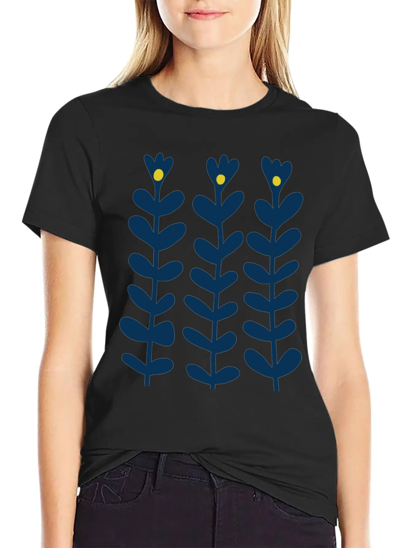 Scandinavian Style Flowers Essential Cotton Tee For Daily Outfits – Unisex Style