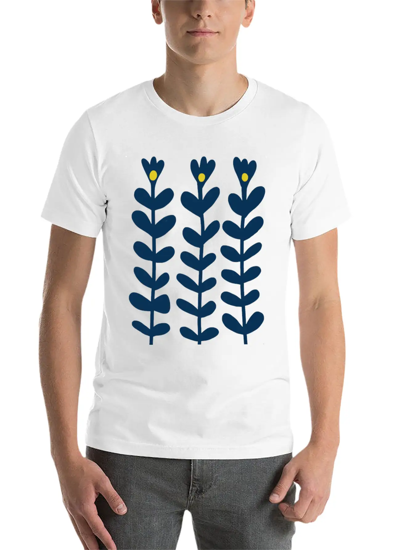 Scandinavian Style Flowers Essential Cotton Tee For Daily Outfits – Unisex Style