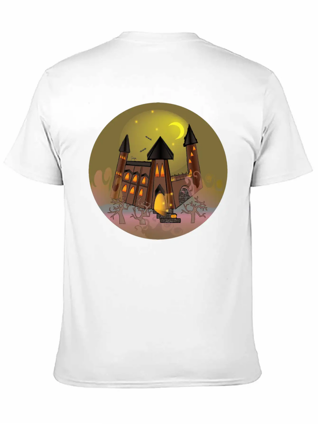 Scary Halloween Witch House And Pumpkin Breathable Soft Cotton T-Shirt – Timeless Casual Look