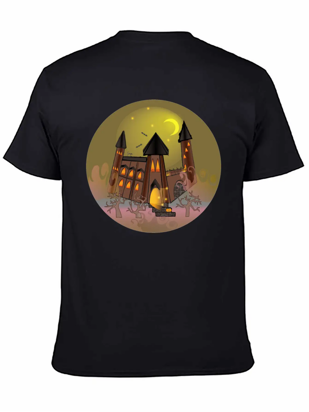 Scary Halloween Witch House And Pumpkin Breathable Soft Cotton T-Shirt – Timeless Casual Look