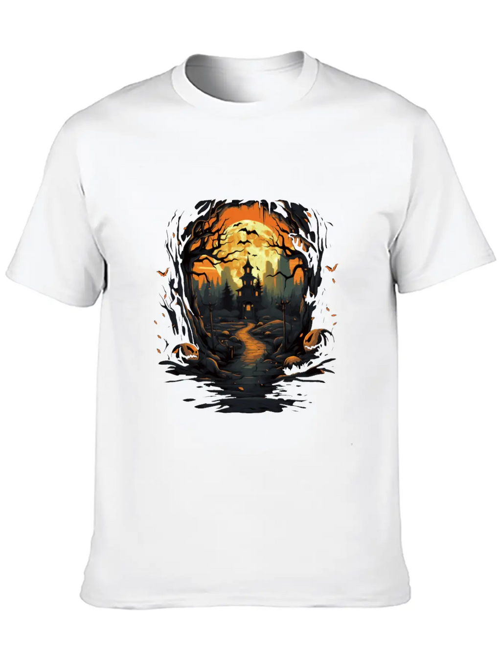 Scary Mood Of Halloween Essential Cotton Tee For Daily Outfits – Unisex Style