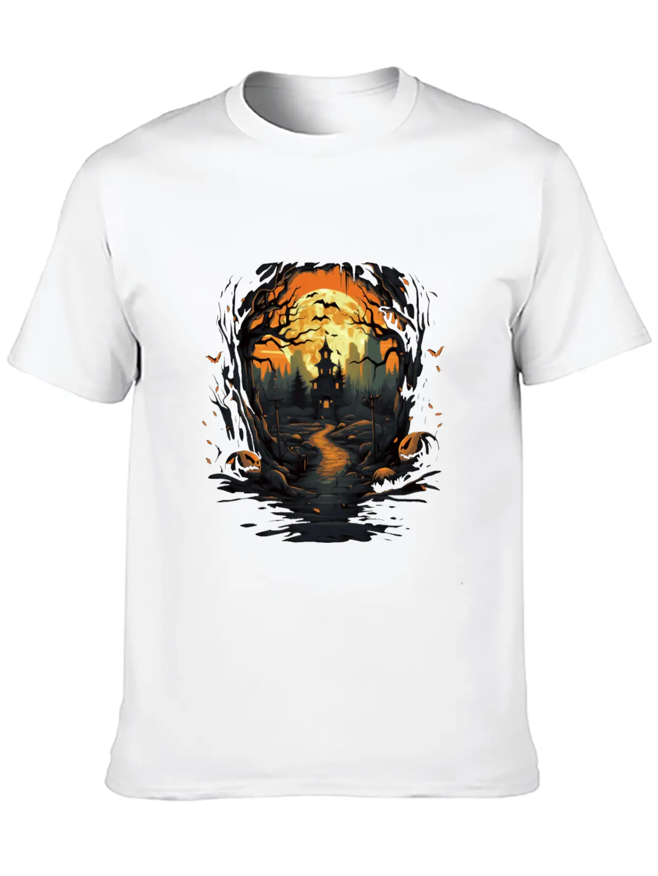 Scary Mood Of Halloween Essential Cotton Tee For Daily Outfits – Unisex Style