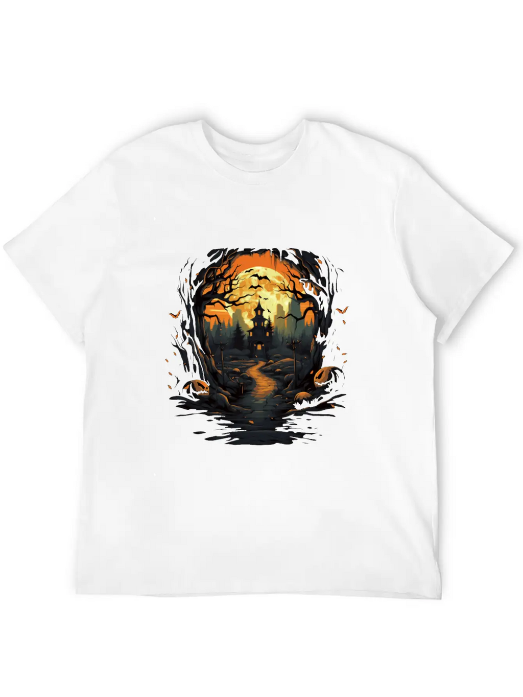 Scary Mood Of Halloween Essential Cotton Tee For Daily Outfits – Unisex Style