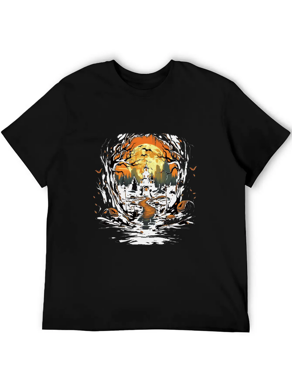 Scary Mood Of Halloween Essential Cotton Tee For Daily Outfits – Unisex Style