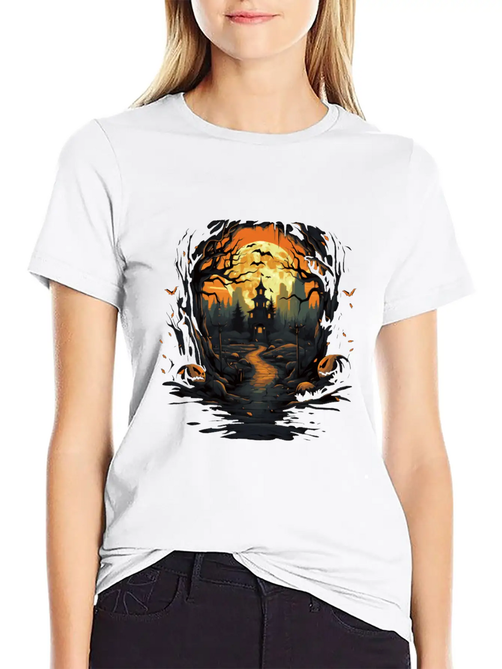 Scary Mood Of Halloween Essential Cotton Tee For Daily Outfits – Unisex Style