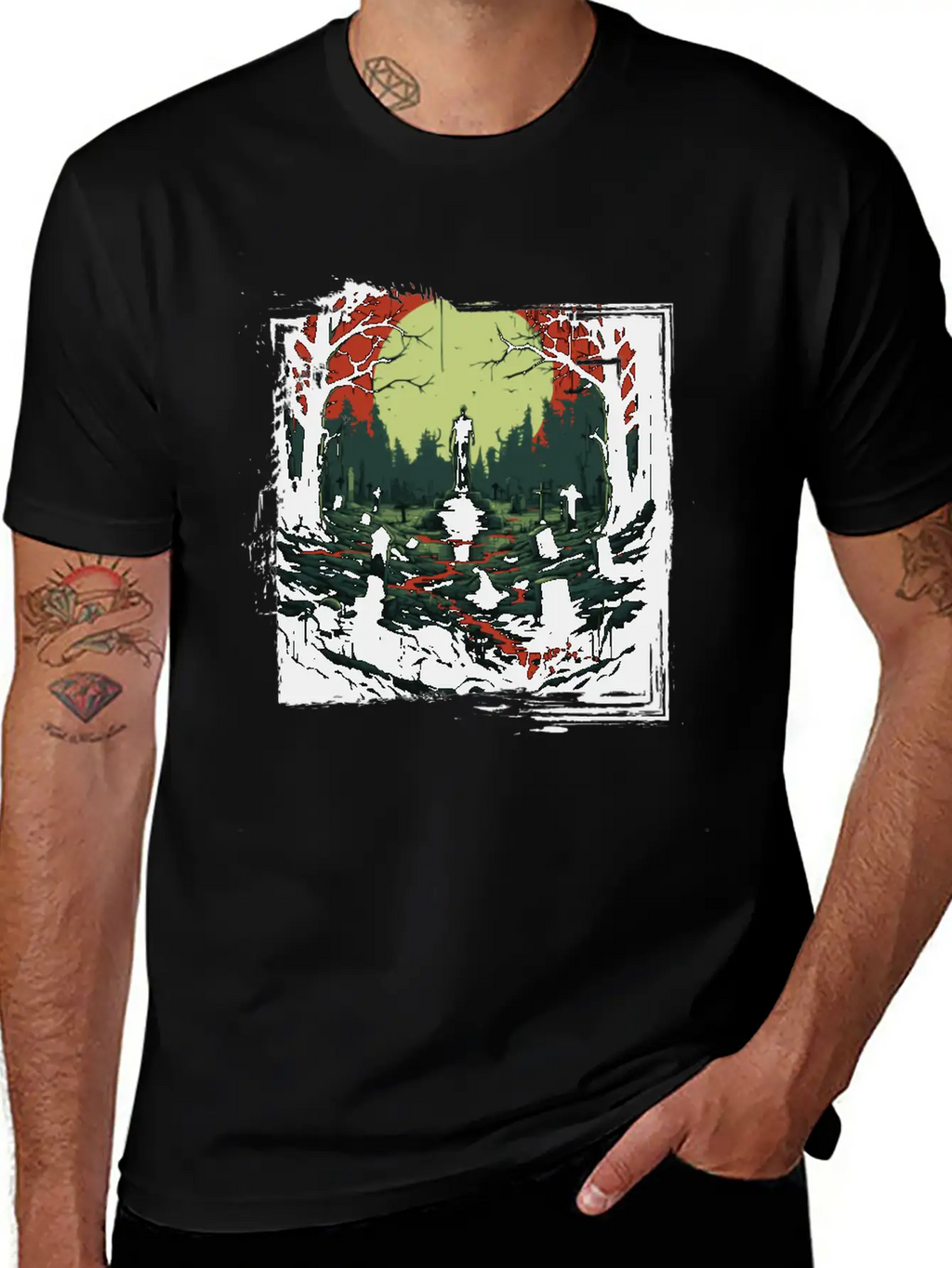 Scary Mood Of Halloween Timeless Short Sleeve Tee – Comfy And Minimalist Design