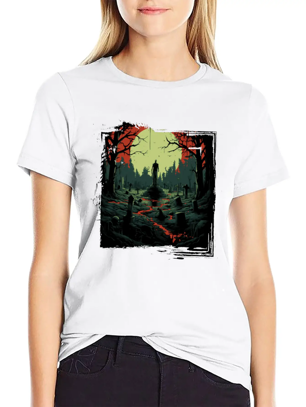 Scary Mood Of Halloween Timeless Short Sleeve Tee – Comfy And Minimalist Design