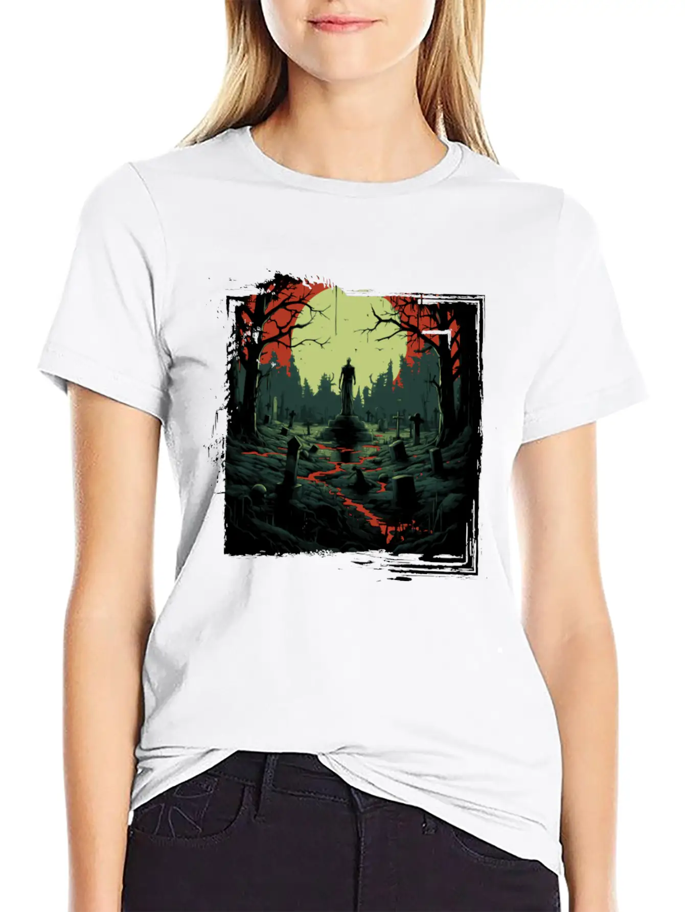 Scary Mood Of Halloween Timeless Short Sleeve Tee – Comfy And Minimalist Design