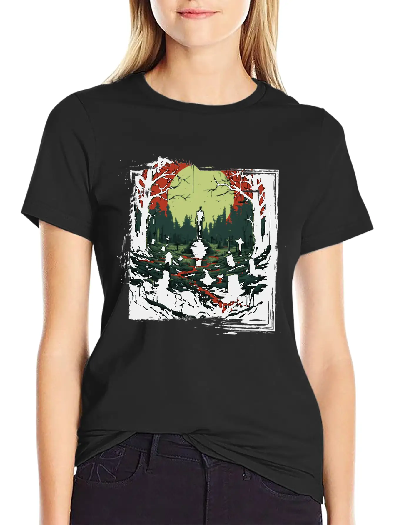 Scary Mood Of Halloween Timeless Short Sleeve Tee – Comfy And Minimalist Design