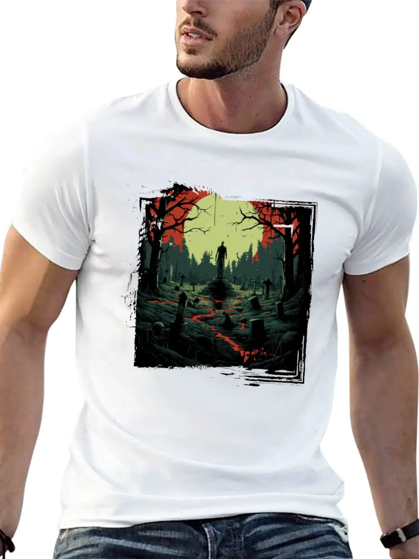 Scary Mood Of Halloween Timeless Short Sleeve Tee – Comfy And Minimalist Design