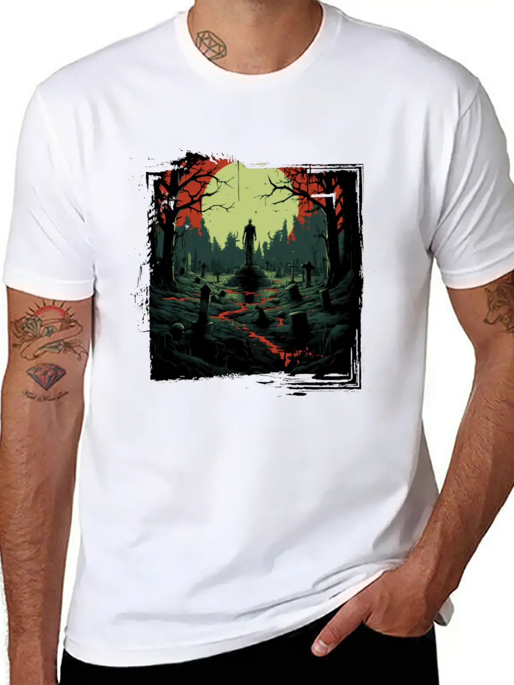 Scary Mood Of Halloween Timeless Short Sleeve Tee – Comfy And Minimalist Design