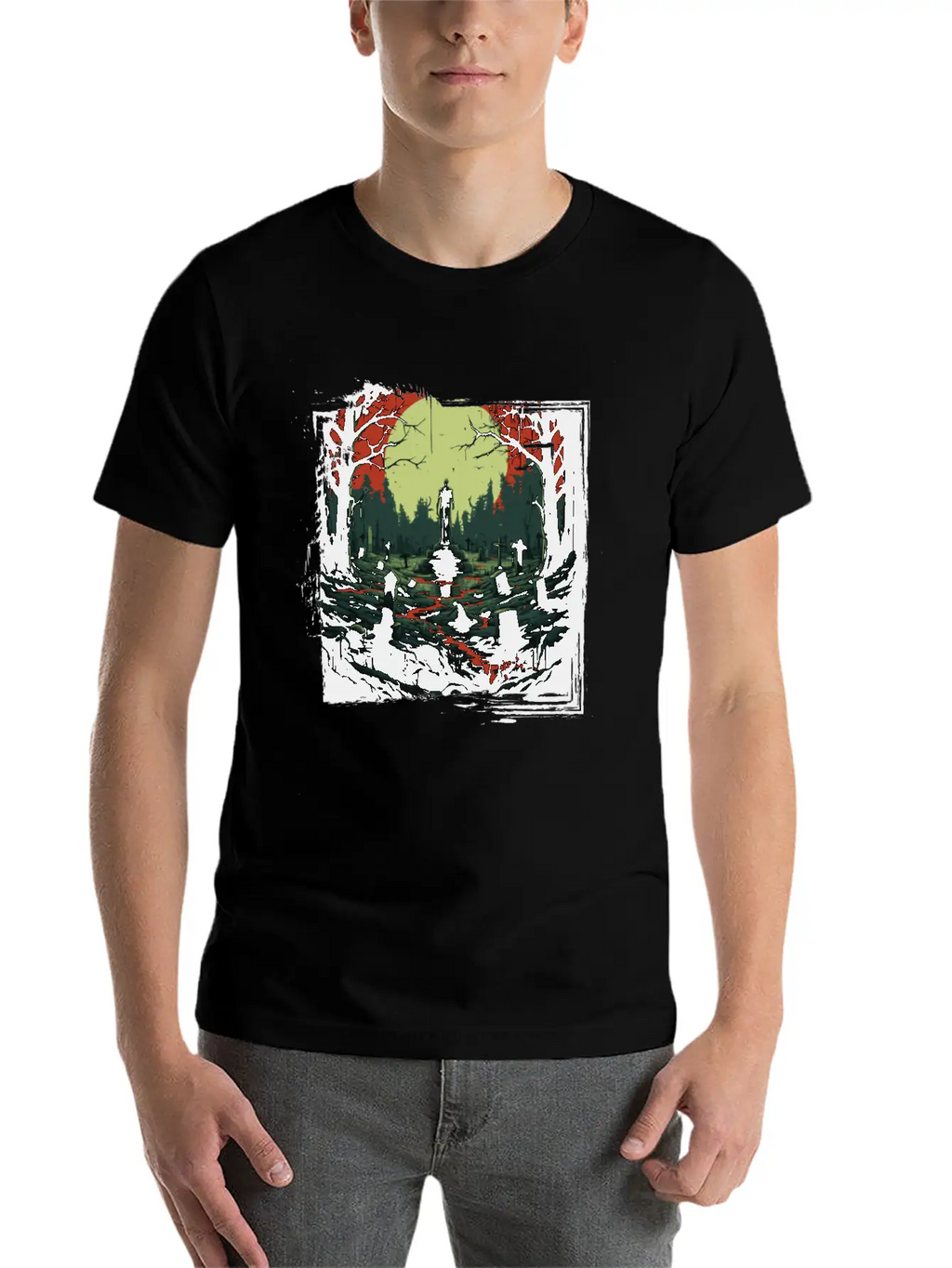 Scary Mood Of Halloween Timeless Short Sleeve Tee – Comfy And Minimalist Design