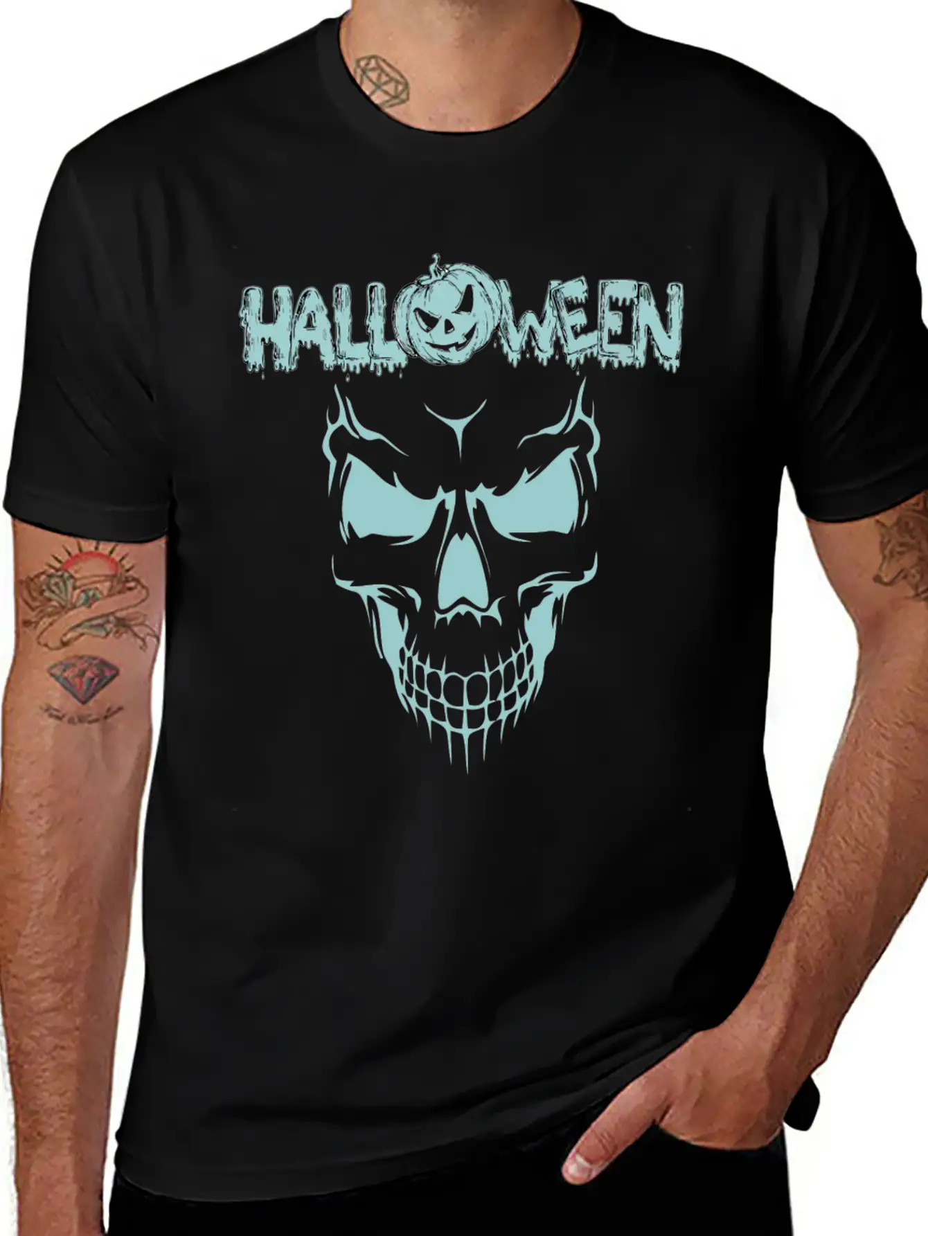 Scary Sace Halloween Breathable Graphic T-Shirt – Perfect For Casual Days