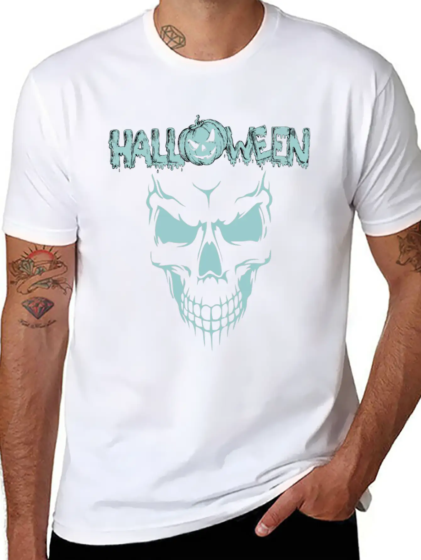 Scary Sace Halloween Breathable Graphic T-Shirt – Perfect For Casual Days