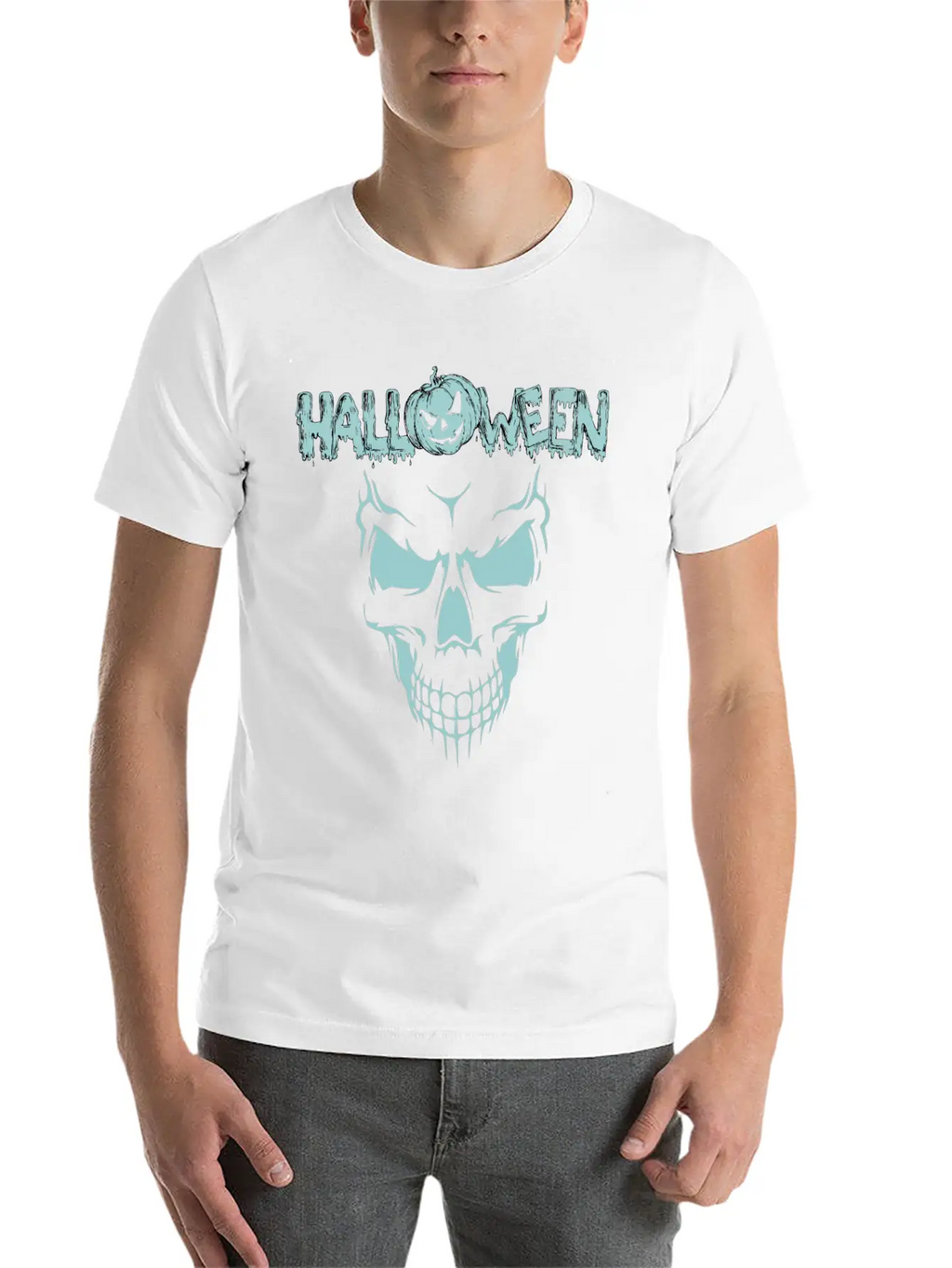 Scary Sace Halloween Breathable Graphic T-Shirt – Perfect For Casual Days